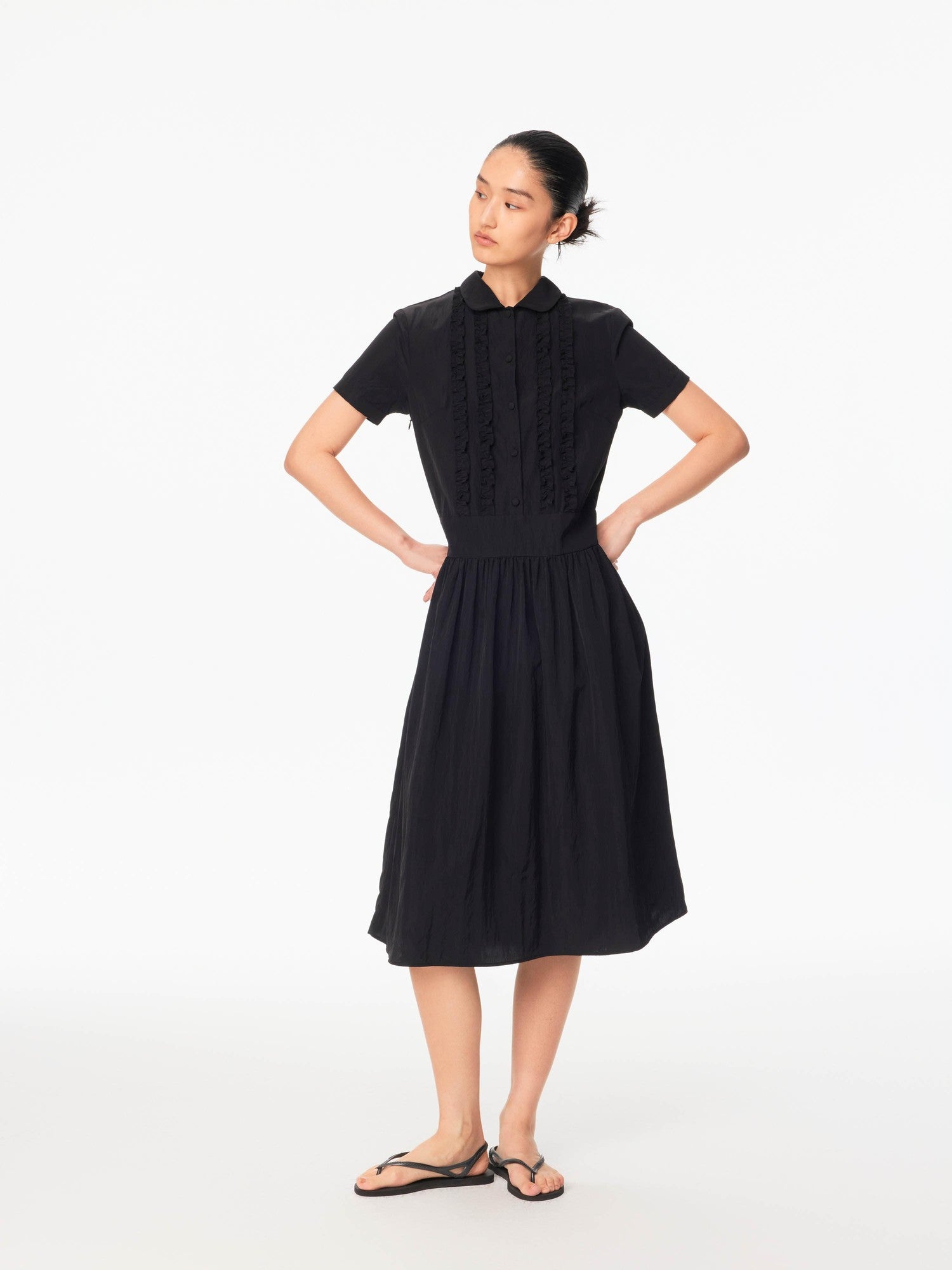 Northbutsouth Ruffled Shirt Collar Loose Fit Women&