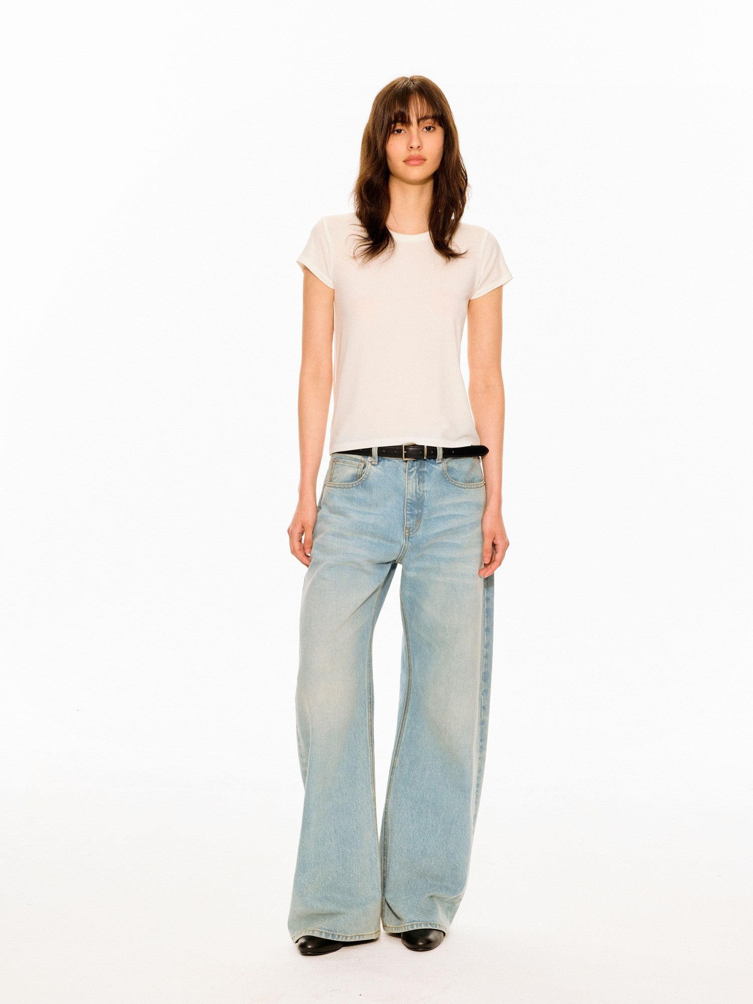 Northbutsouth Light Wash Curved Leg Relaxed Mid Rise Women&