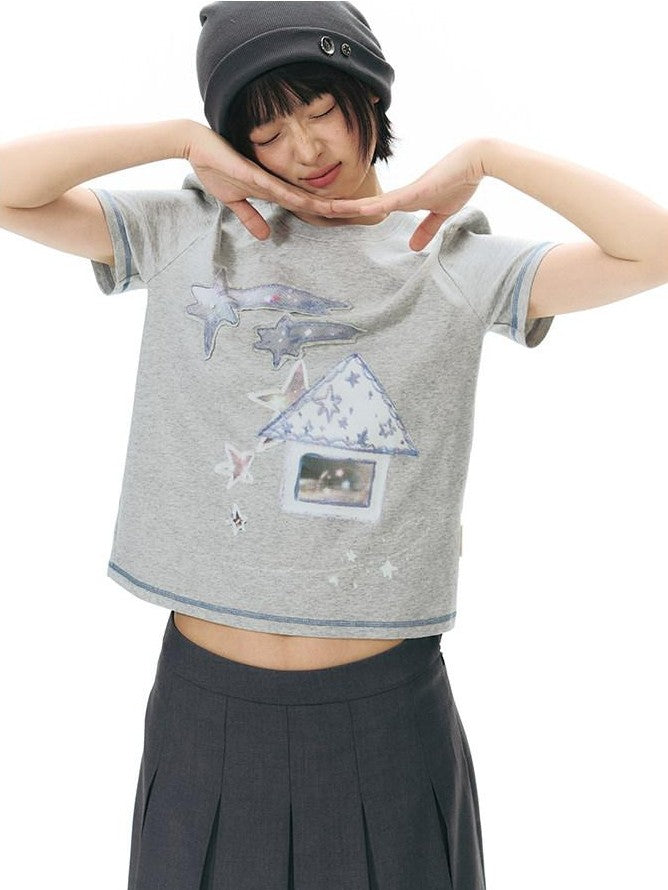 NAPSNAPS Cottage Applique Embroidered Print Women&