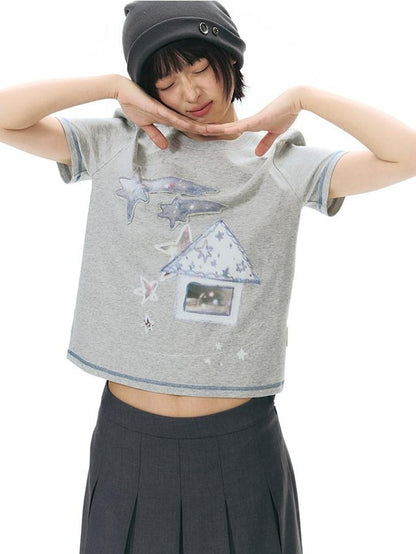 NAPSNAPS Cottage Applique Embroidered Print Women&