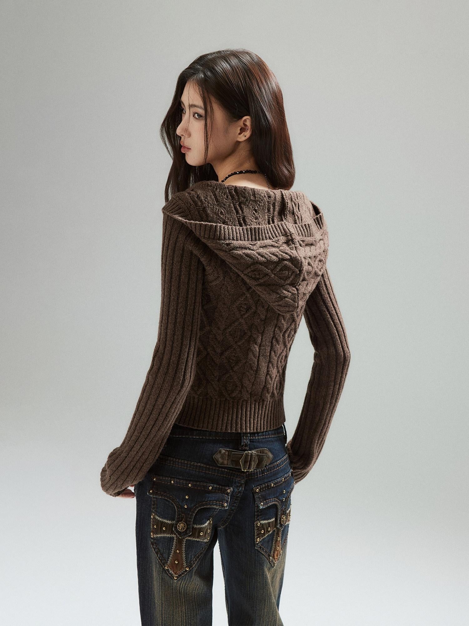 Low pixel Wool Blend V-neck Slim Pullover Two Piece Cami Set Casual Sweaters
