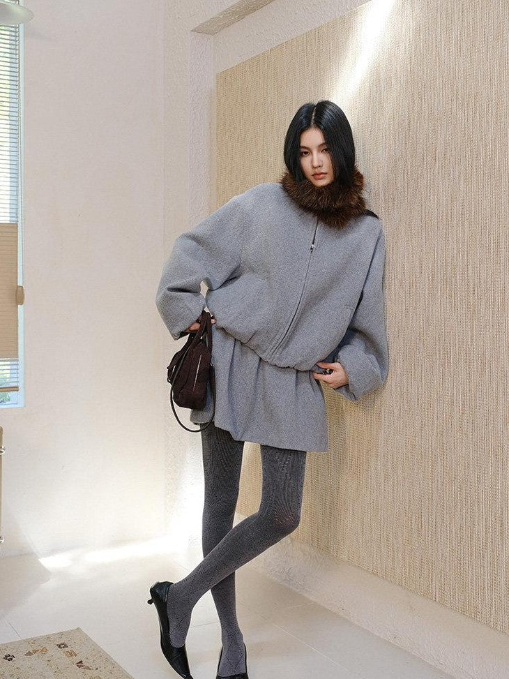 FU FRESH UP Youthful Loose Jacket Bubble Hem Women&