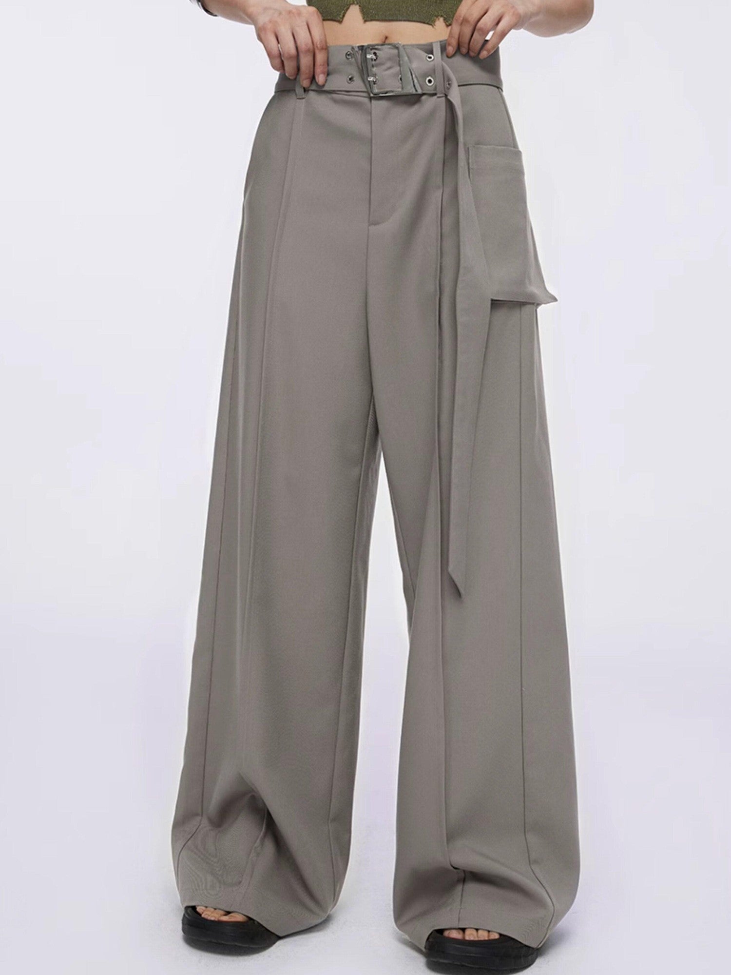DKZ OFFICIAL Drapey Asymmetrical High Waist Pocket Women&