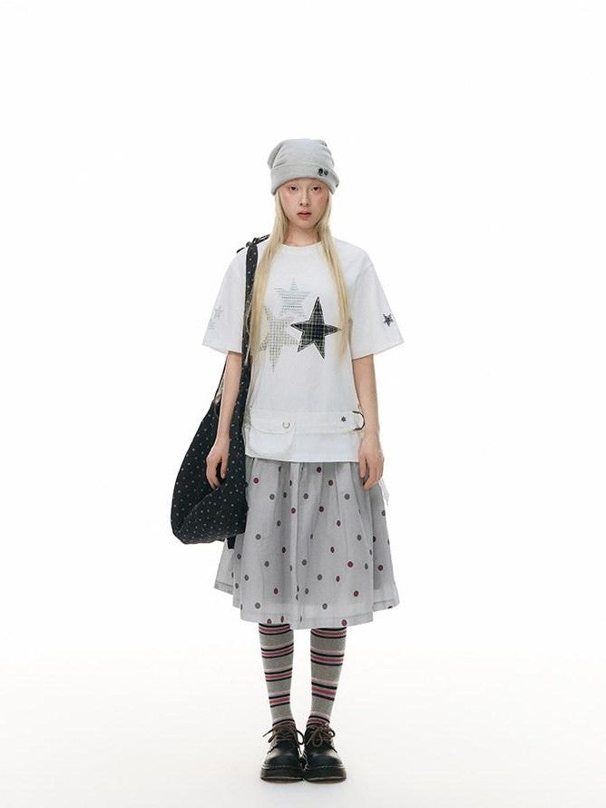 NAPSNAPS Star Applique Embroidered Women&