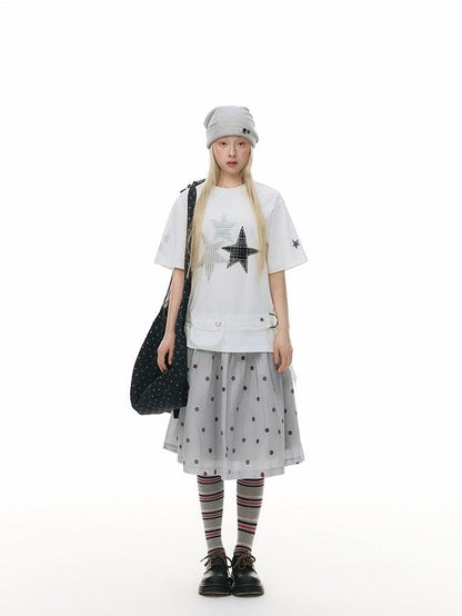 NAPSNAPS Star Applique Embroidered Women&
