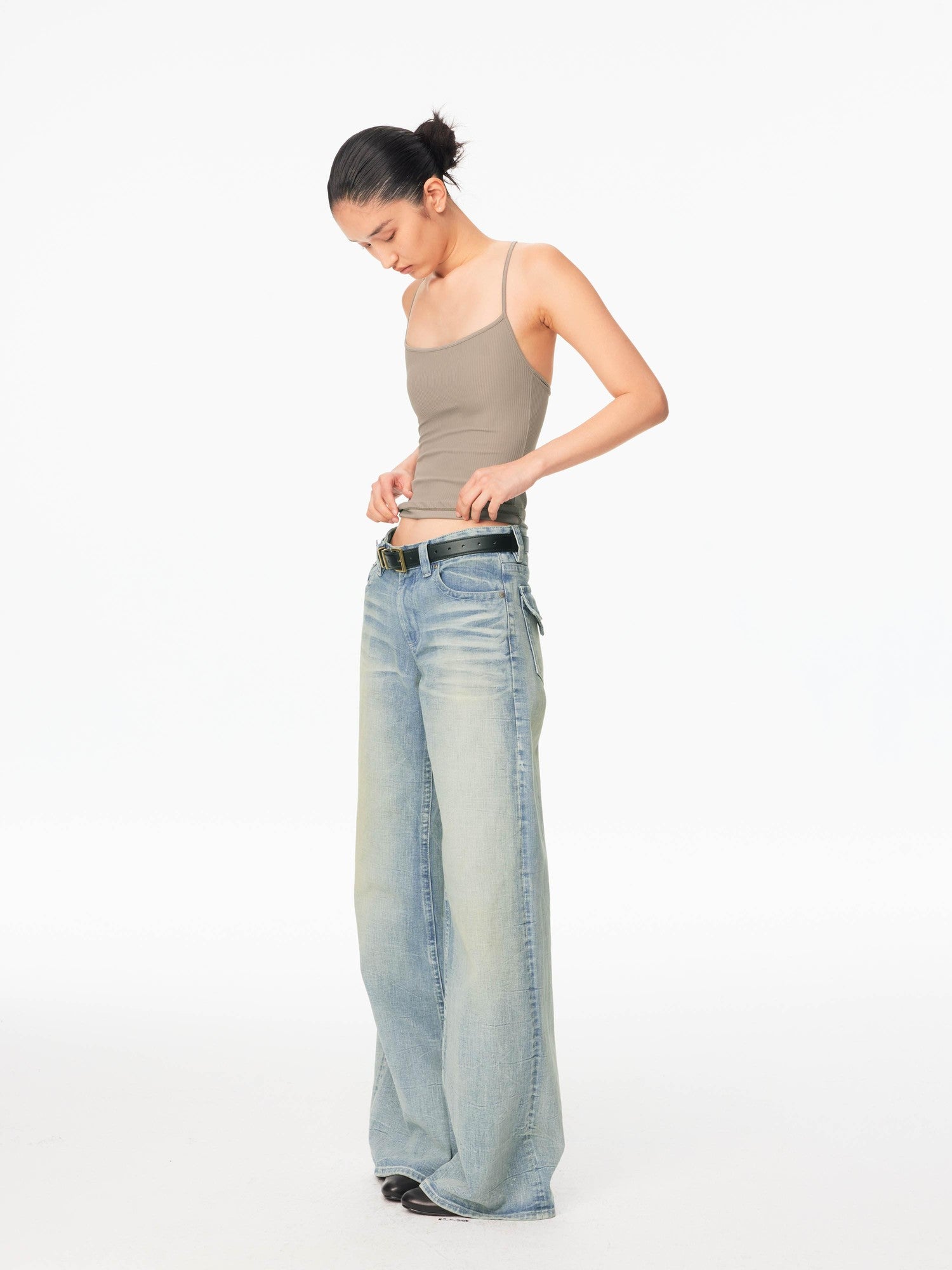 Northbutsouth Dusty Rose Whisker Fade Wave Wash Red Selvedge Women&