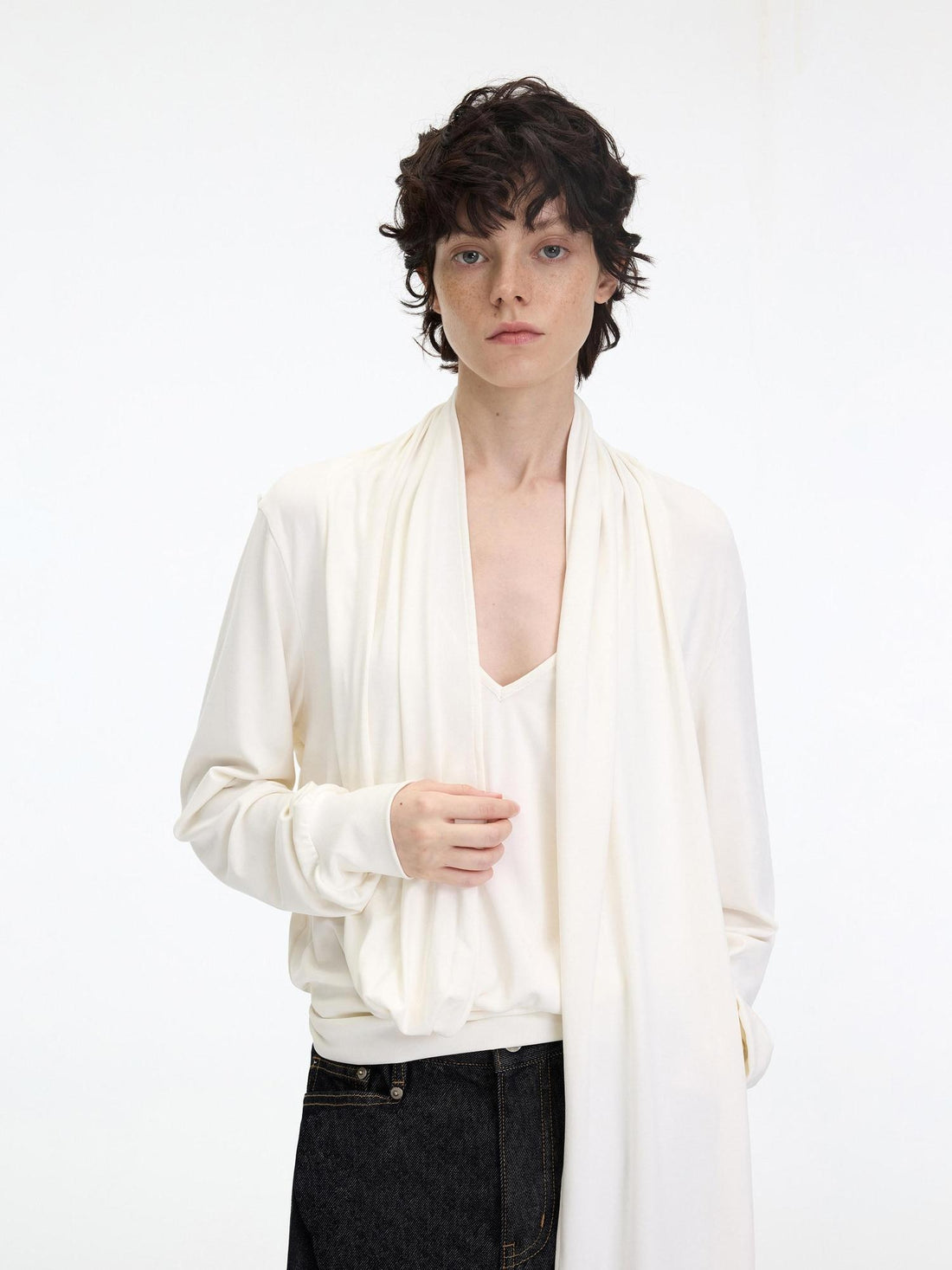 RUN TO THE FUTURE Soft Modal Casual Slim Fit Backless V-neck Raglan Women Long Sleeve T-Shirts