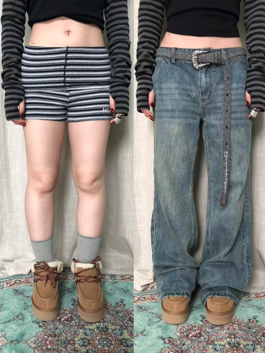 Plus Size High-Rise Jeans - Vintage Heart Print