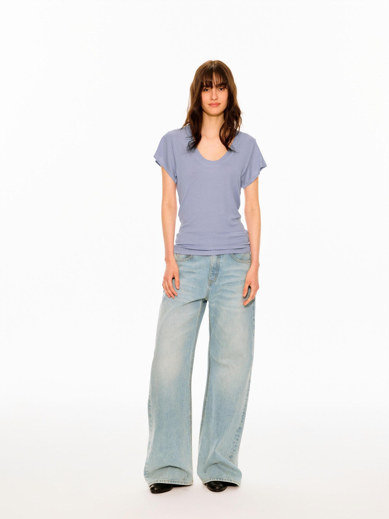 Northbutsouth Light Wash Curved Leg Relaxed Mid Rise Women&