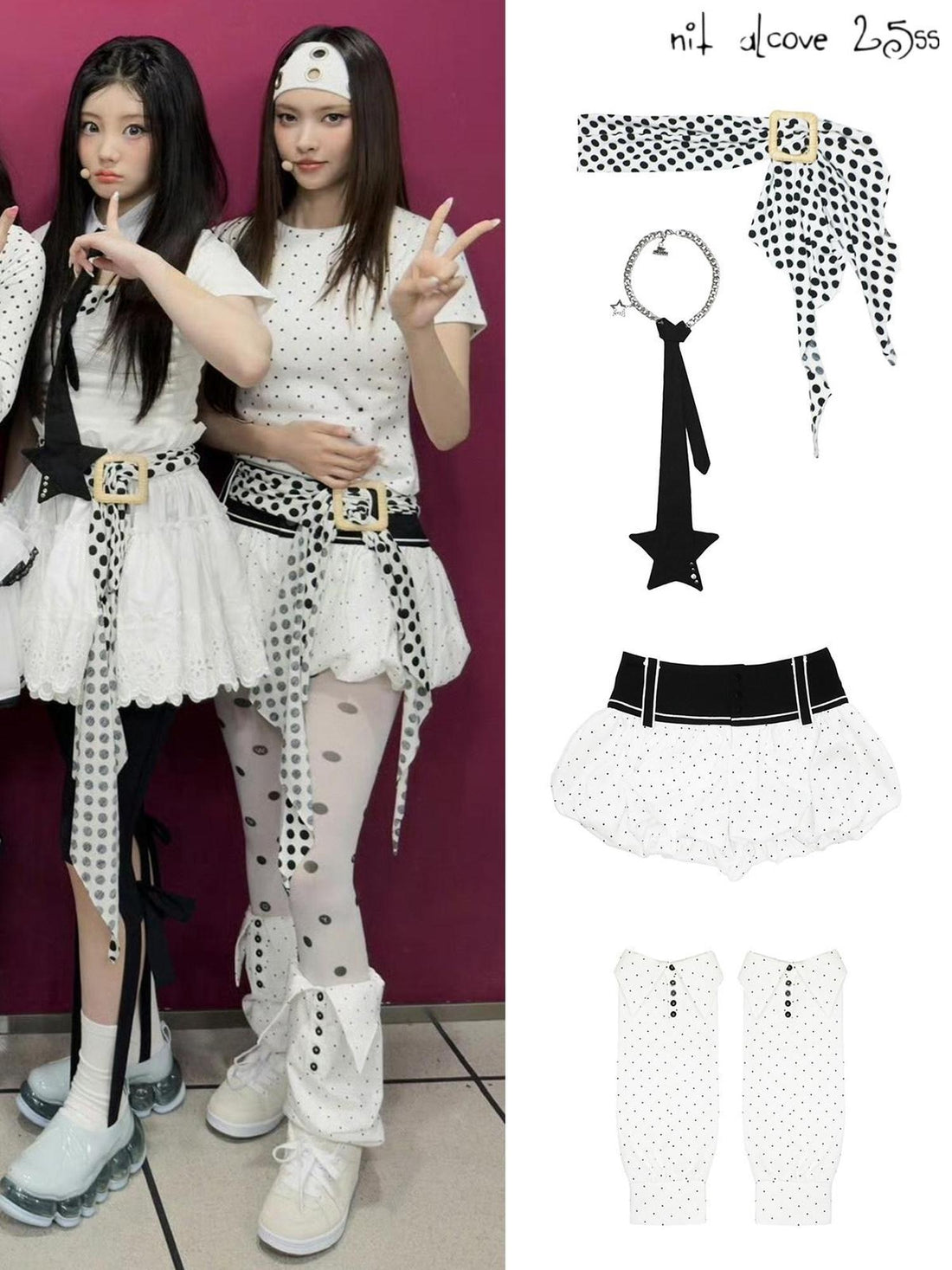 nit alcove Elegant Black White Polka Dot Arrow Tie Pendant Women Trendy Necklaces