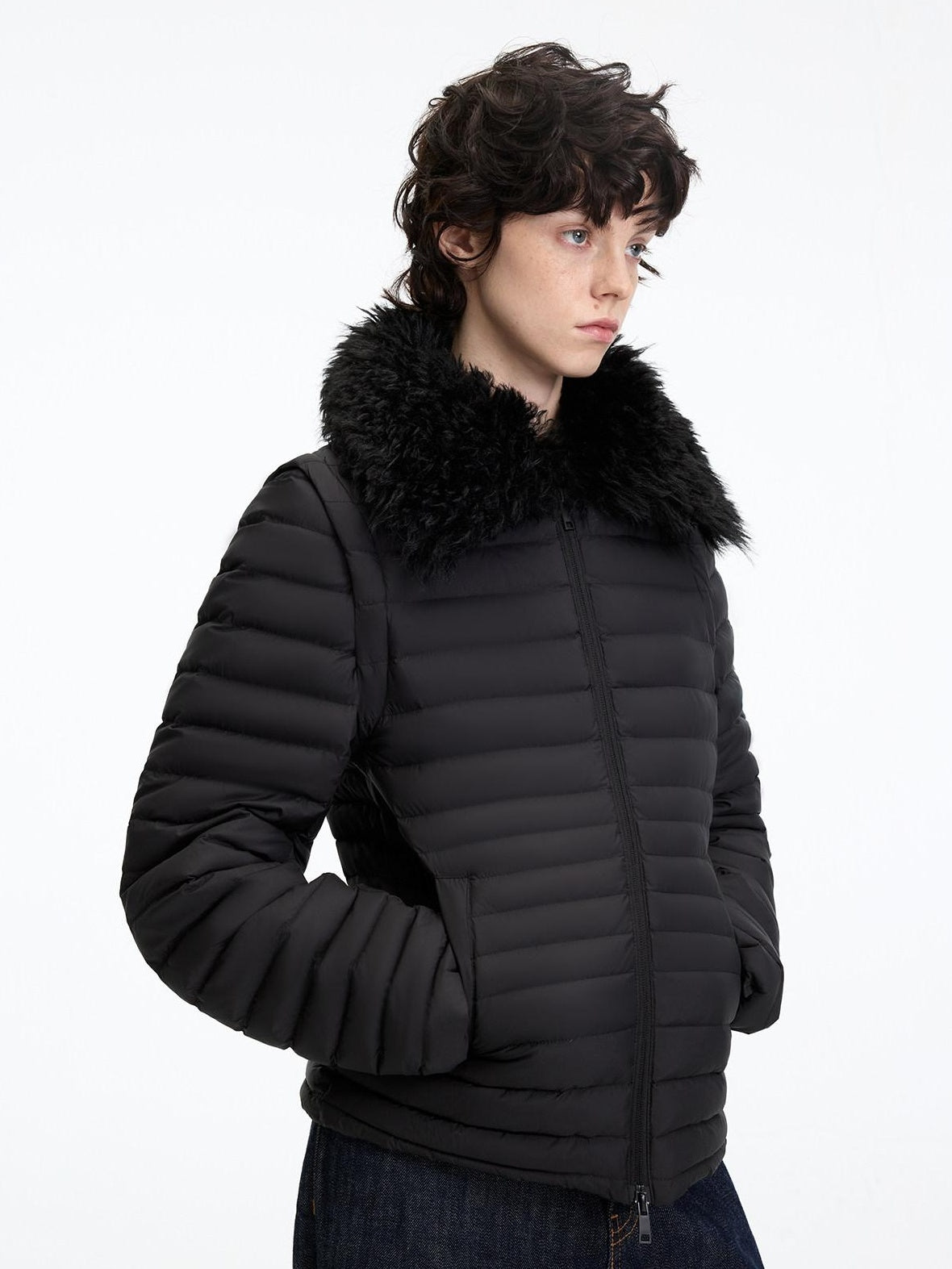 RUN TO THE FUTURE 90% White Duck Down Thick Slim Casual Turn Collar Ladies Down Jackets