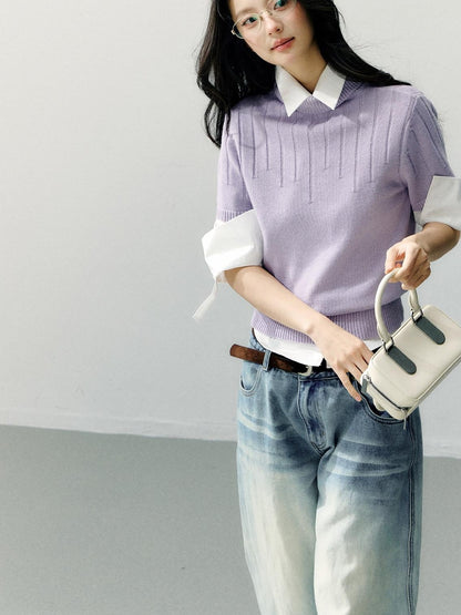 7Shiftin Cozy Versatile Relaxed Fit Commuter Office Knit Pullover For Women Sweaters