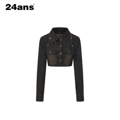 24ans_Breathable_Cotton_Linen_Notched_Collar_Low_Waist_Women_Top_&amp;_Pants_Sets_MISSTT