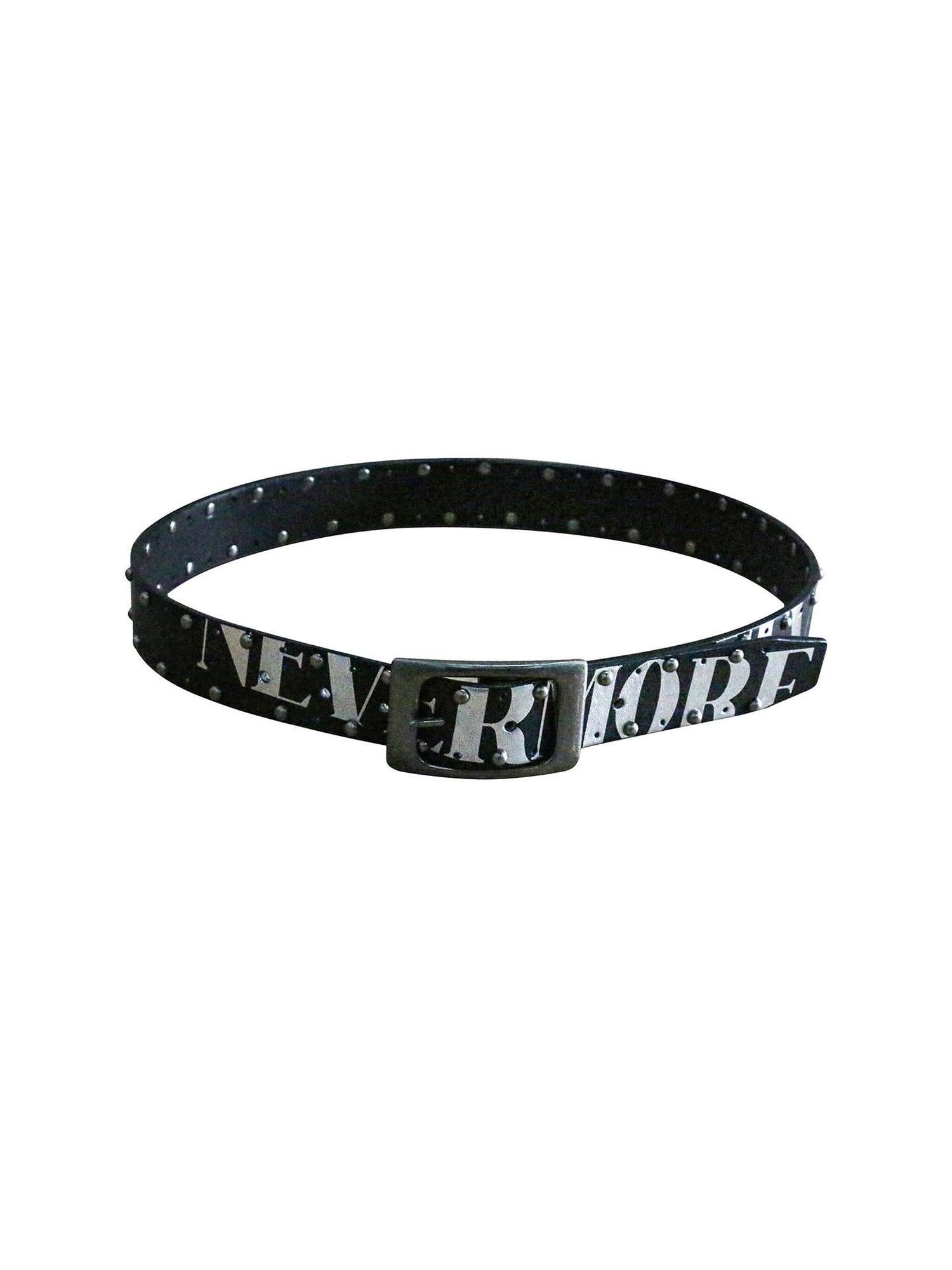 The NeverMore Sleek Black Printed Pu Pin Buckle Slim Women Adjustable 107Cm Faux Leather Belts