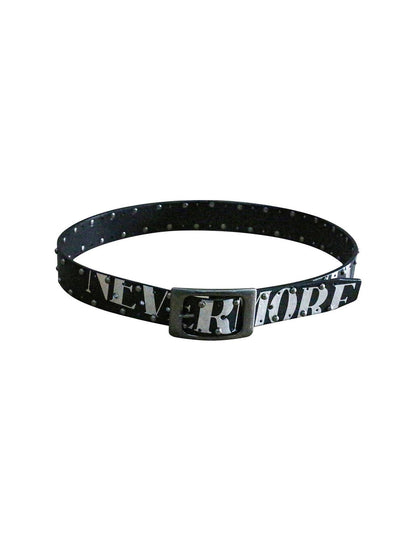 The NeverMore Sleek Black Printed Pu Pin Buckle Slim Women Adjustable 107Cm Faux Leather Belts