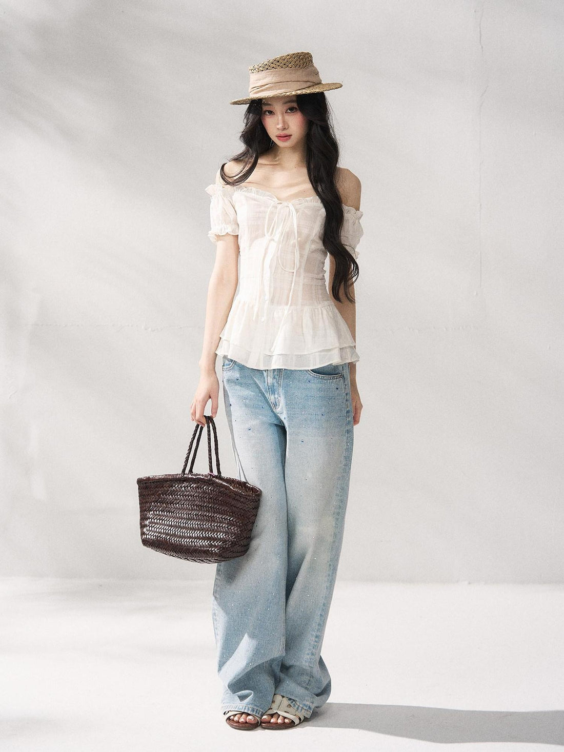 7Shiftin Cooling Breathable Light Waist Slim Women Cotton Tee Off Shoulder Crop Tops