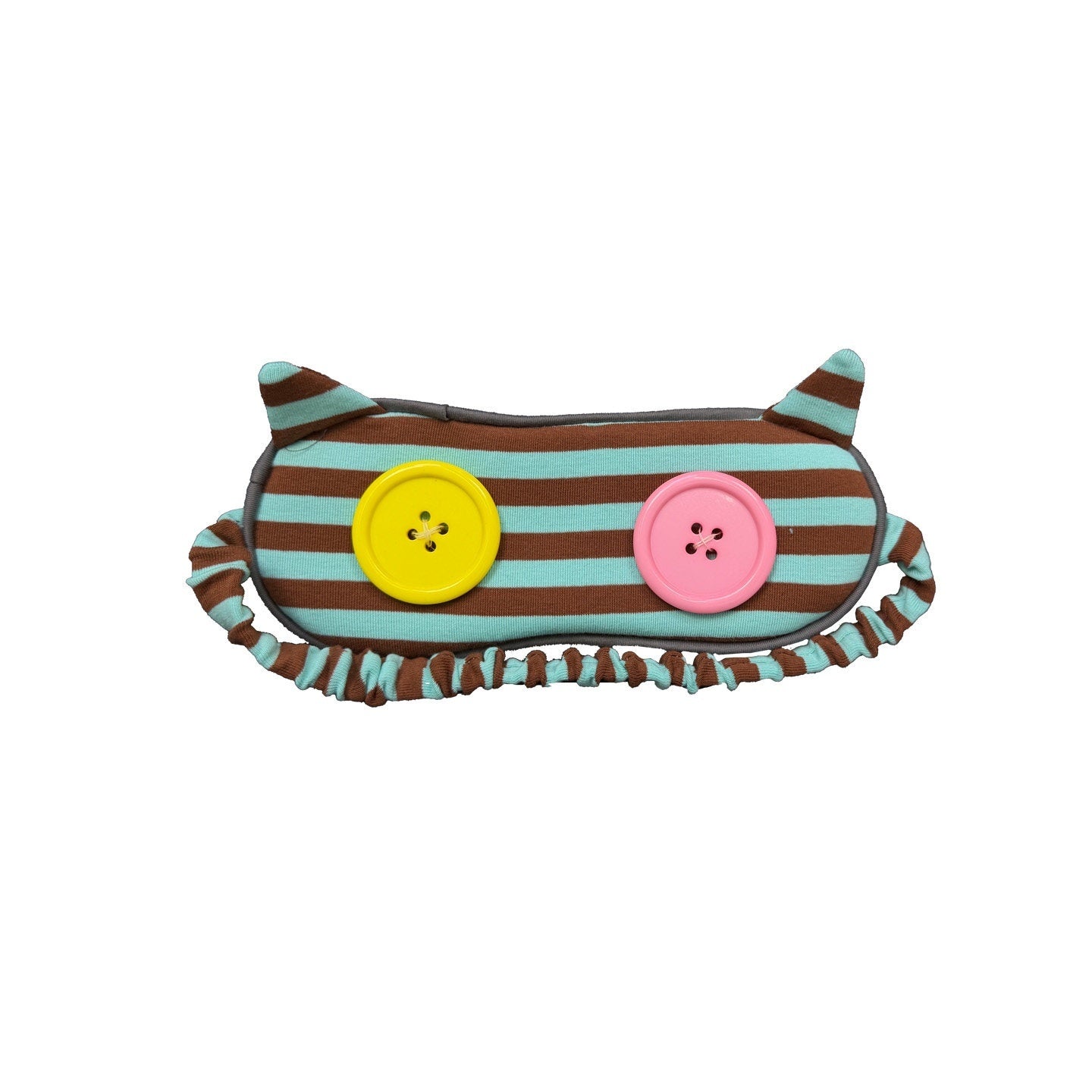 Ttsunami_Mint_Yellow_Gray_Striped_Two_Tone_Button_Devil_Horn_Women&