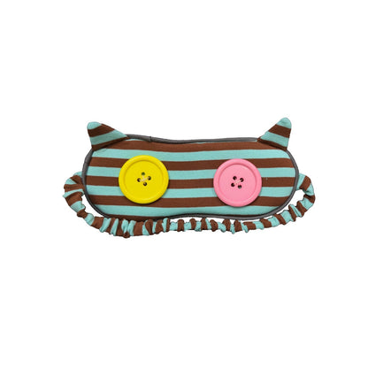 Ttsunami_Mint_Yellow_Gray_Striped_Two_Tone_Button_Devil_Horn_Women&