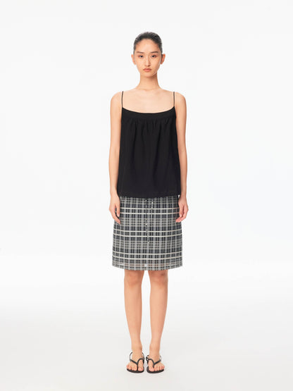 Northbutsouth Black White Check Textured Convertible Strapless Women&