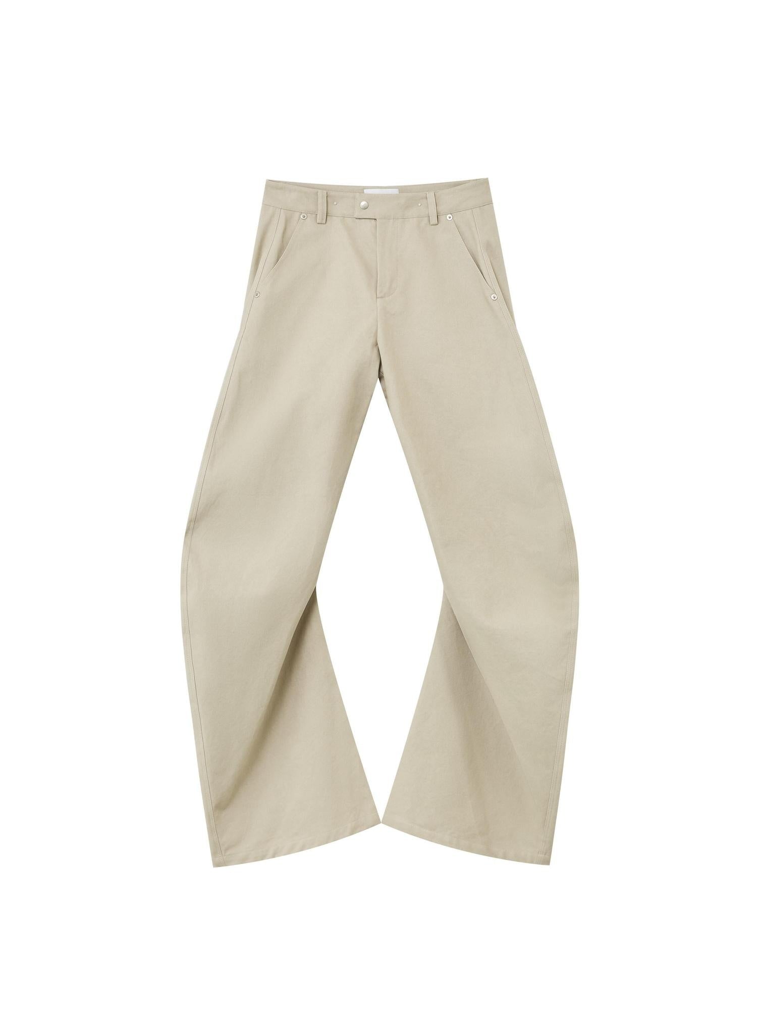 RUN TO THE FUTURE Chinos femme 100 % coton, coupe décontractée sculptée, taille mi-basse, jambes droites