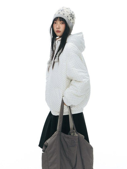 NAPSNAPS Polka Dot Reversible Hooded Printed Women&