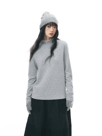 NAPSNAPS Star Print Brushed Fleece High Neck Women&