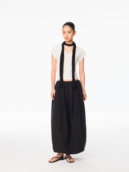 Northbutsouth Classic Casual Mid Low Waist Back Slit Balloon Women&