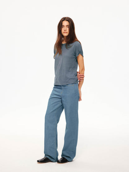 Northbutsouth Textured Crewneck Folded Cuff Loose Women&