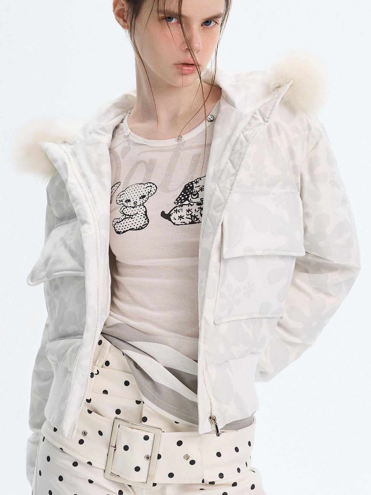 The NeverMore Sexy Slim Fit Drop Shoulder Crew Neck Knit White Grey Long Sleeve T-Shirts