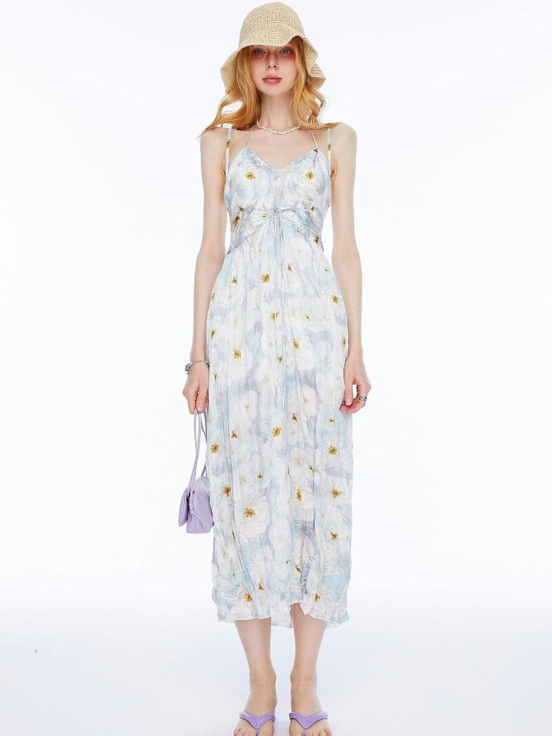 The NeverMore High Waist Printed A Line Street Sleeveless Zipper Women Maxi Dresses