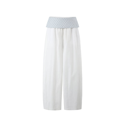 7Shiftin Polka Dot Bow Cropped Three Piece High Waist Sleeveless Women Top &amp; Pants Sets