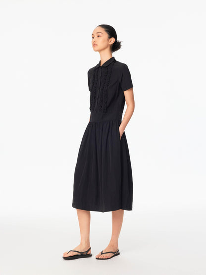 Northbutsouth Ruffled Shirt Collar Loose Fit Women&