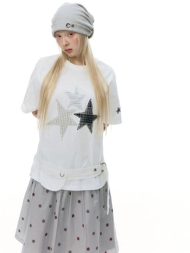 NAPSNAPS Star Applique Embroidered Women&
