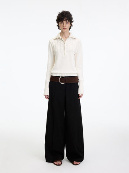 RUN TO THE FUTURE Minimalist Low Rise Wide Leg Long Vintage Black Straight Fit Straight Pants