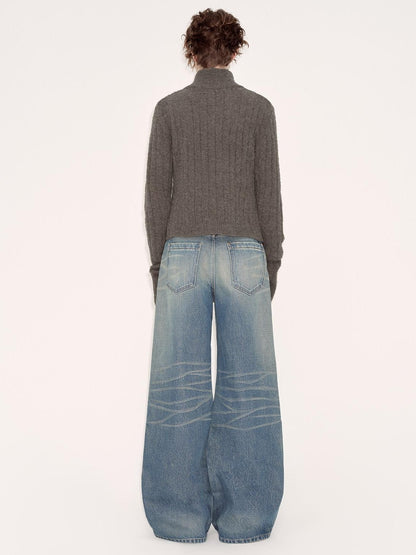 RUN TO THE FUTURE Acrylic Wool Blend Slim Zip High Neck Office Cropped Olive Cardigans