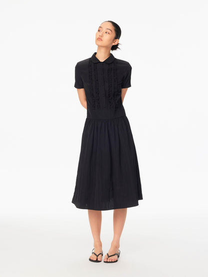 Northbutsouth Ruffled Shirt Collar Loose Fit Women&