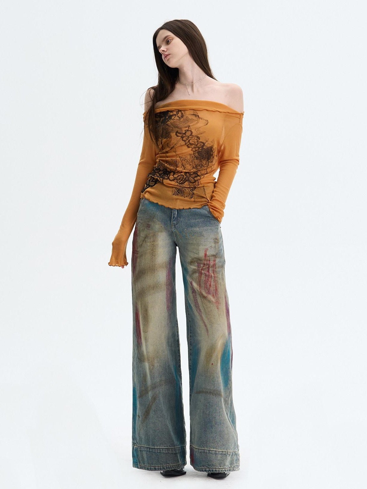 The NeverMore Washed Blue Button Fly Mid Rise Slight Stretch Sexy Straight Leg Jeans