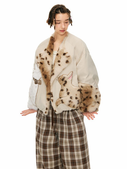 OuttheBlue 90 Percent Duck Down Warm Thick Casual Loose Short Lapel Women Down Jackets