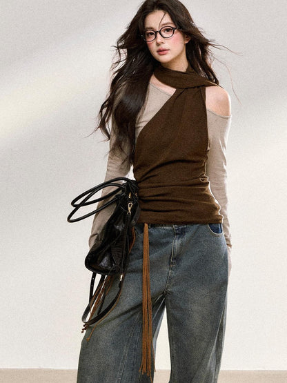 7Shiftin Washed American Relaxed Natural Waist Women Rigid Denim Straight Leg Jeans