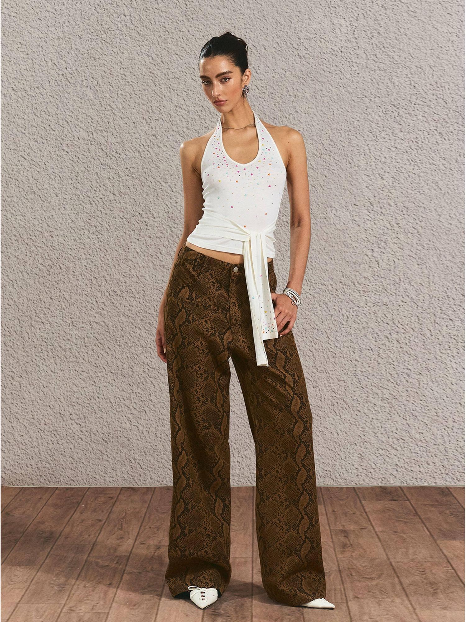 The NeverMore Durable Distressed Relaxed Fit Natural Waist Women Light Brown Wide Leg Jeans