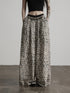 INDULGE Durable Viscose Blend Vintage Patchwork Abstract Pockets Women Wide-Leg Pants