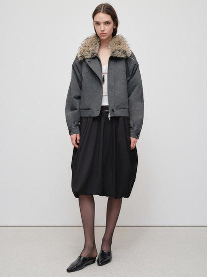 RUN TO THE FUTURE Versatile Cropped Relaxed Fit Commuting Zip Front Gray Track Jackets