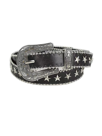 Punk Dark Pentagram Studded Belt With Metal Accessories