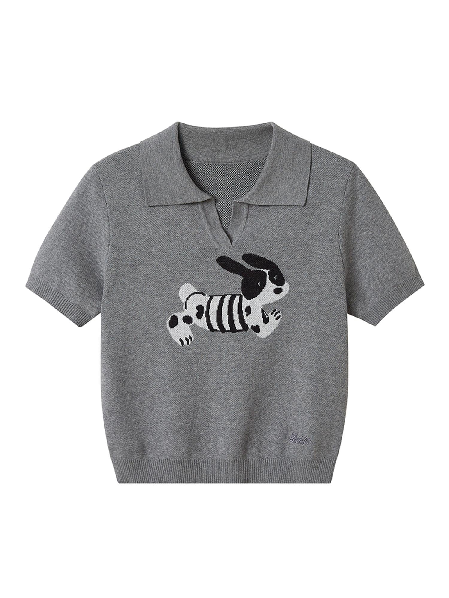 DIDDI MODA Running Puppy Cotton Polo Tee