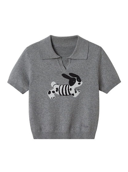 DIDDI MODA Running Puppy Cotton Polo Tee