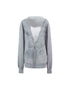 Oversized Hooded Zip-Up Batwing Sweatshirt With Lace Detail