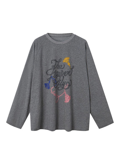 Fun Rope Colorful Wheat Print Oversized Knit Tee