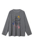 Fun Rope Colorful Wheat Print Oversized Knit Tee