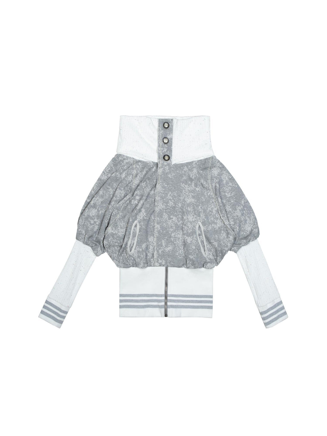 ARIADNAw Punk Contrast Batwing Sleeve High Neck Jacket