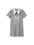 DIDDI MODA Floral Lace Bow Polo Collar Summer Dress